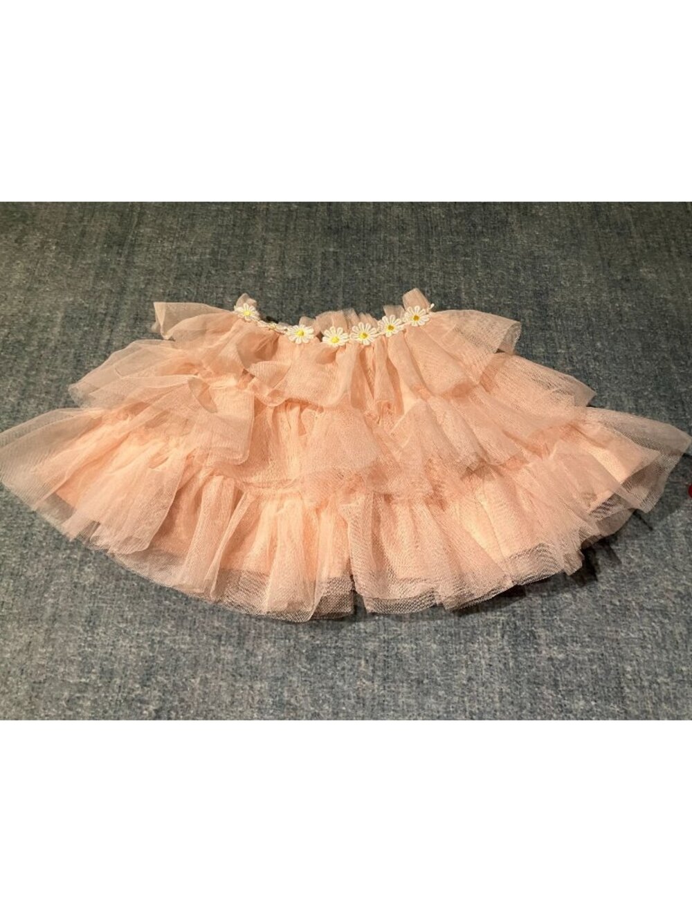 Meri Meri Girls Easter Sunflower Embroidered Tulle Cape, Peach, One Size